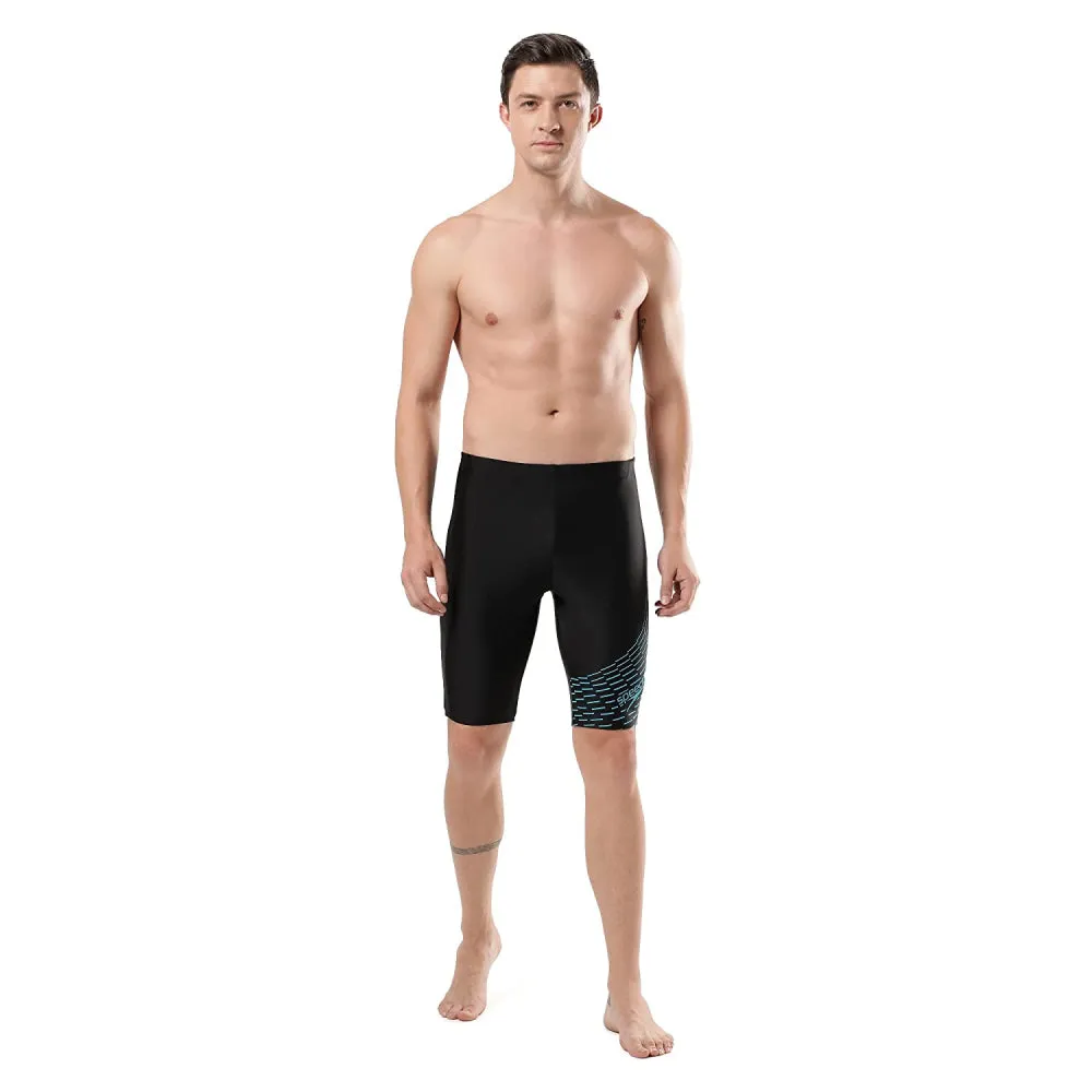 Speedo Men's Medley Logo Jammer (Black/Aquarium)