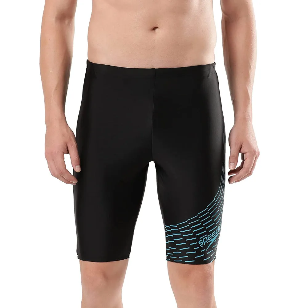 Speedo Men's Medley Logo Jammer (Black/Aquarium)