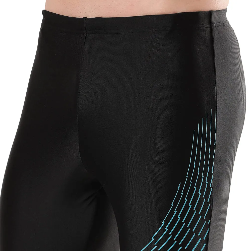 Speedo Men's Medley Logo Jammer (Black/Aquarium)