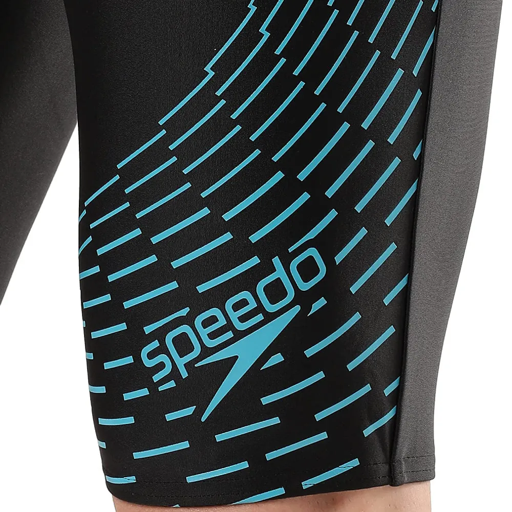 Speedo Men's Medley Logo Jammer (Black/Aquarium)