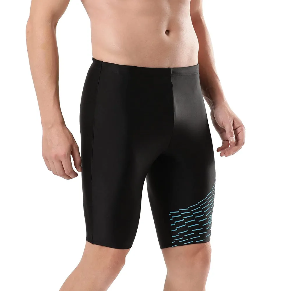 Speedo Men's Medley Logo Jammer (Black/Aquarium)