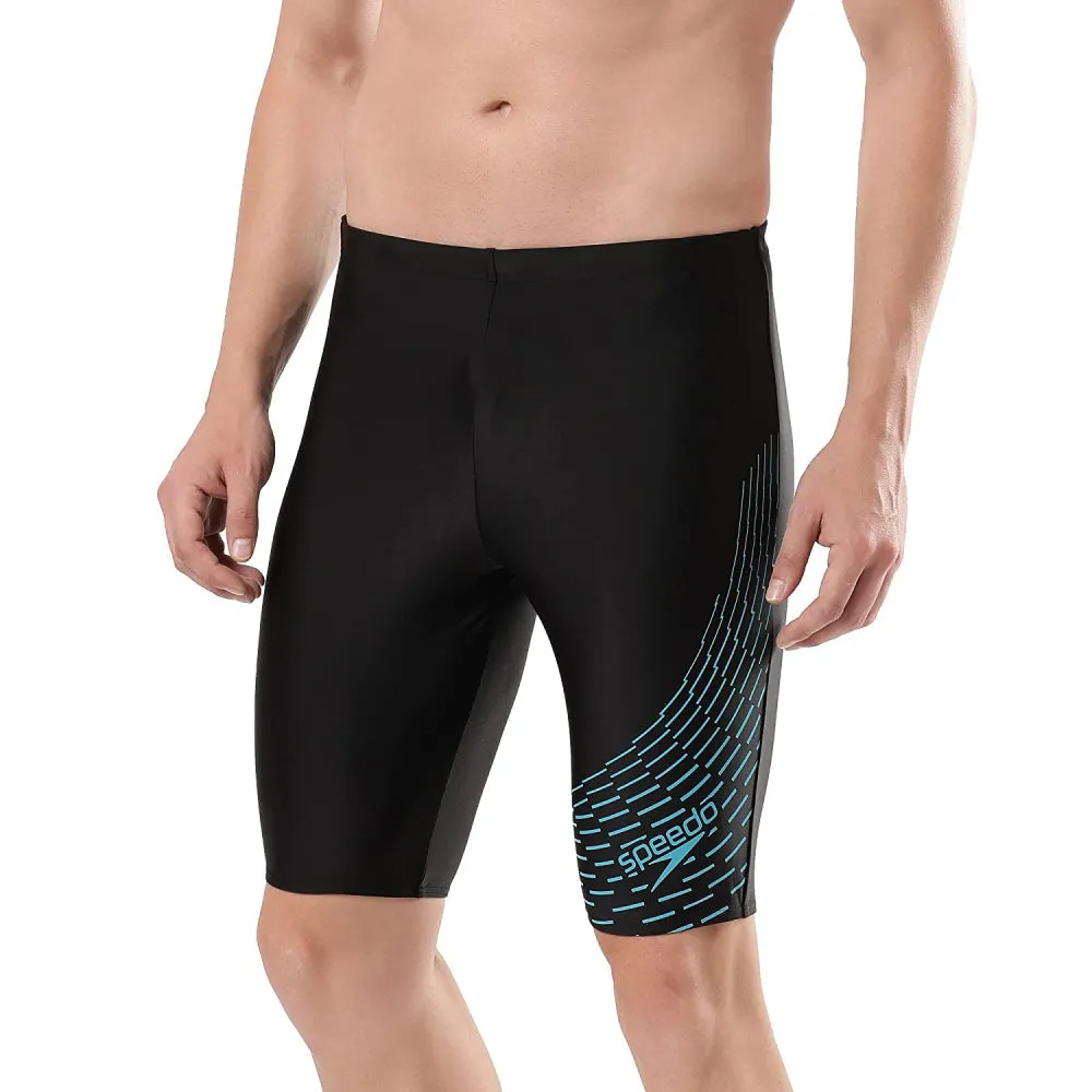 Speedo Men's Medley Logo Jammer (Black/Aquarium)