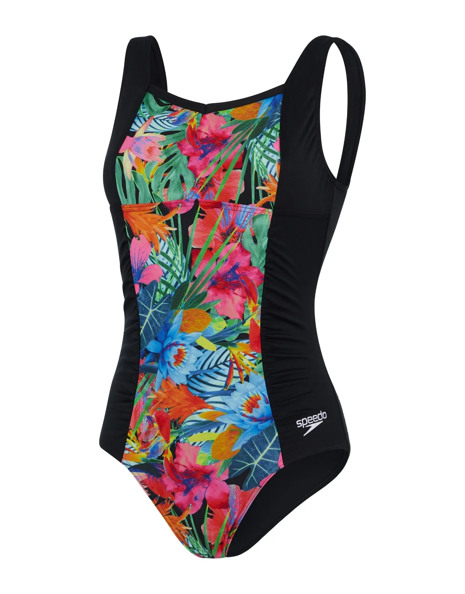 Speedo Printed Contour Shaping Swimsuit - Black/Multi