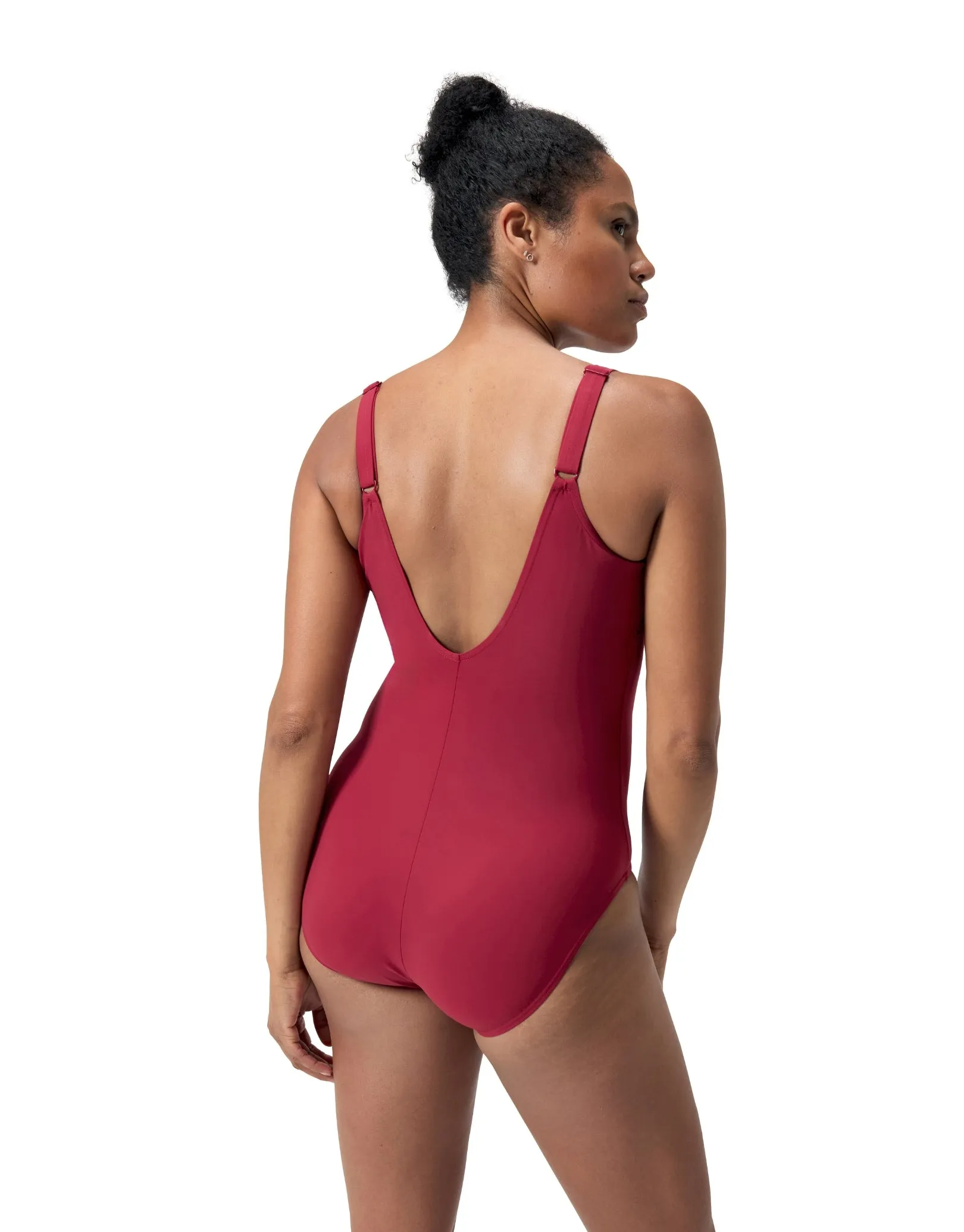 Speedo Shaping AquaNite Swimsuit - Burgundy Red