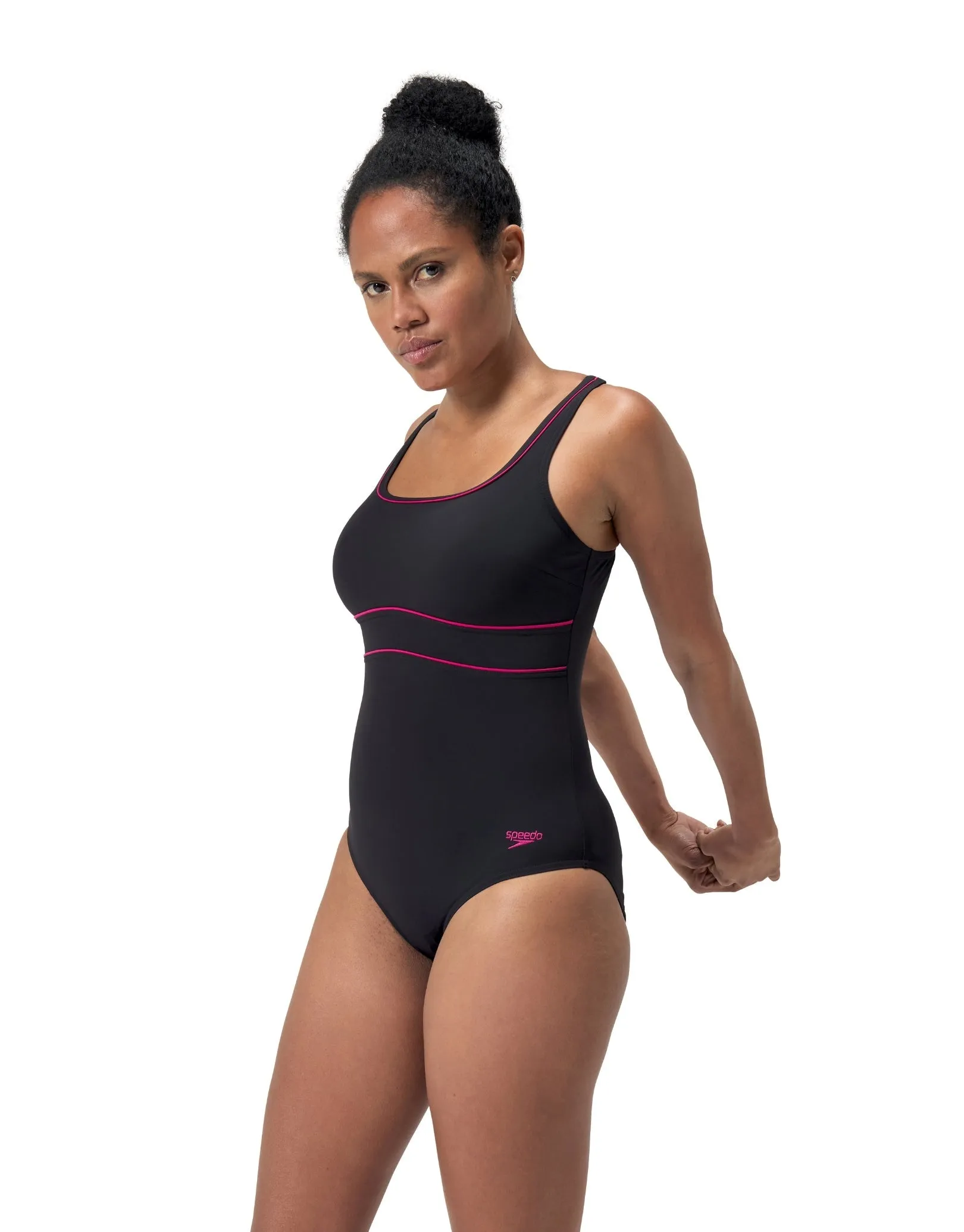 Speedo Shaping ContourEclipse Swimsuit - Black/Pink