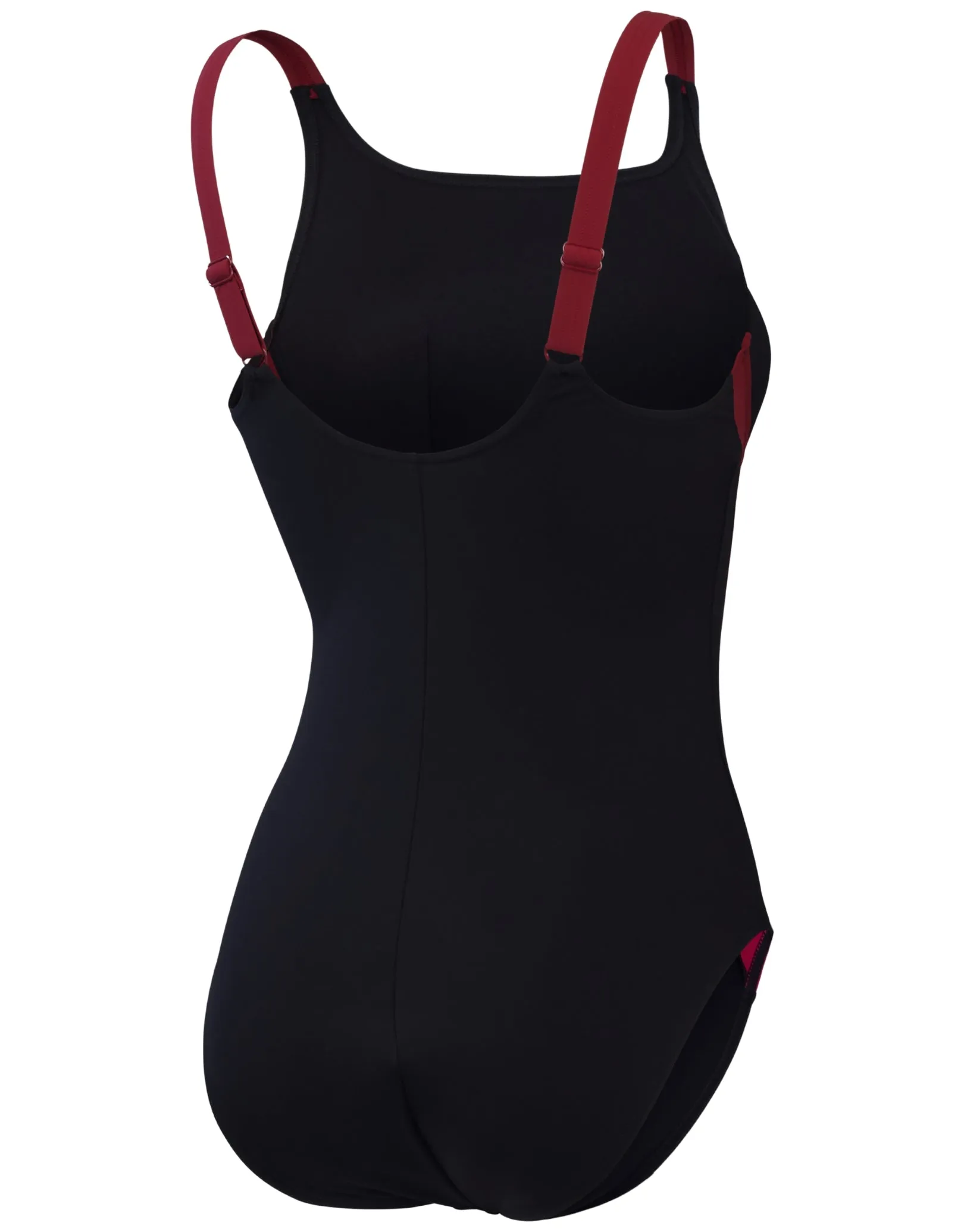 Speedo Shaping Solid Splice Swimsuit - Black/Magenta