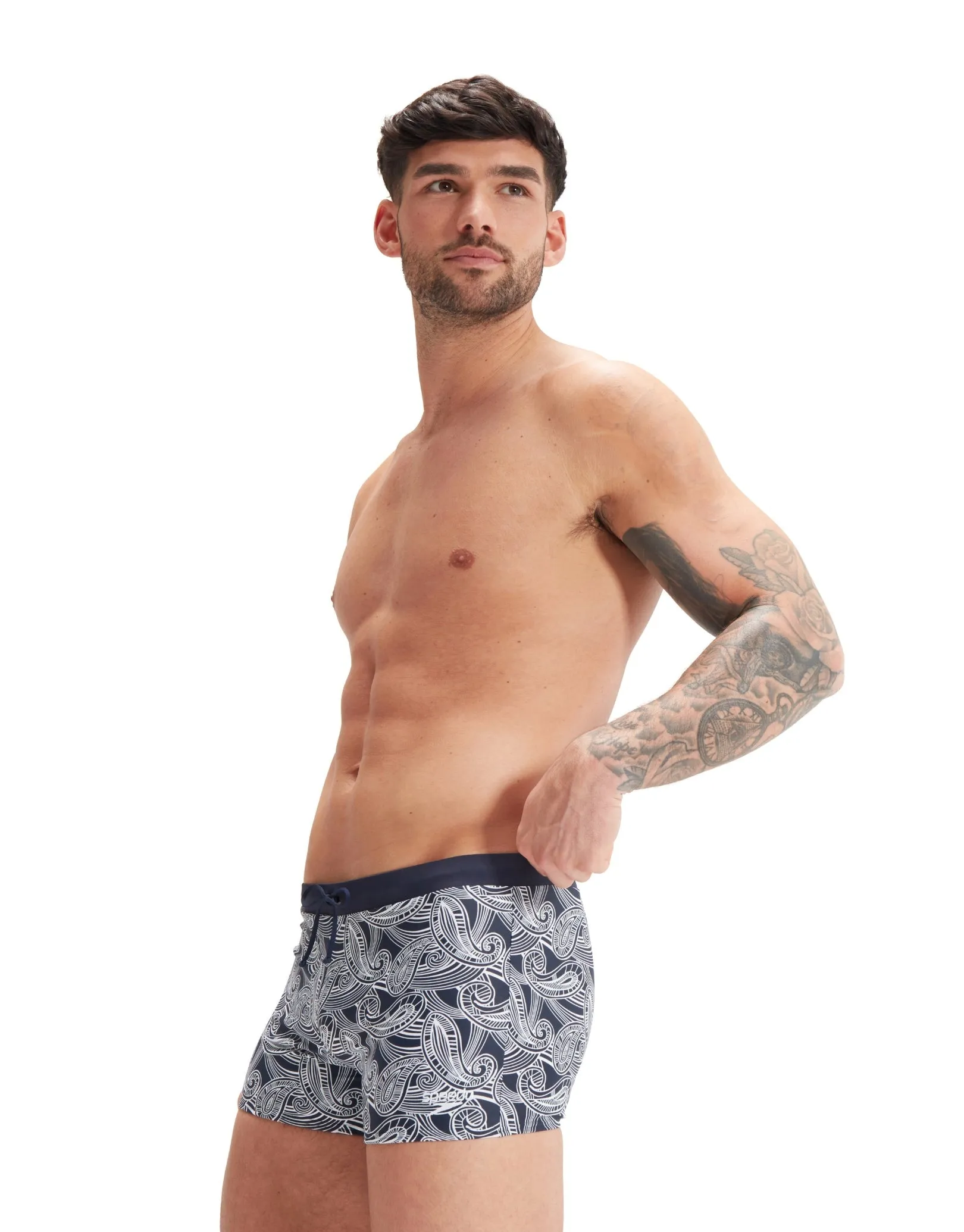 Speedo Valmilton Allover Aquashort - Navy/White