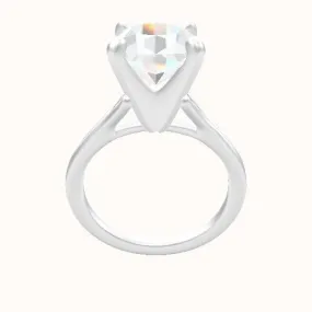 Split Cathedral Engagement Ring With Classic Four Prong Head