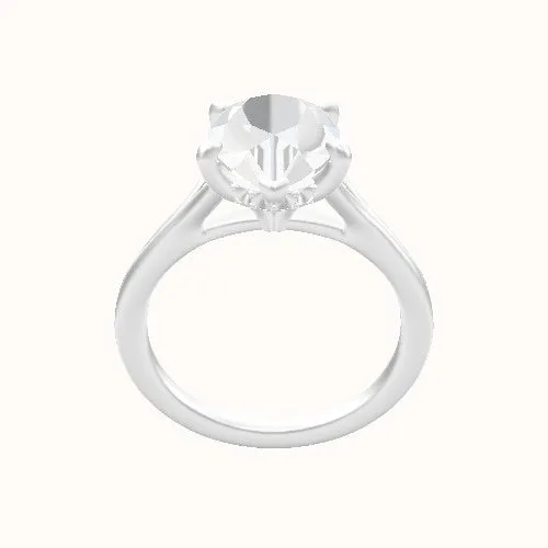 Split Cathedral Engagement Ring With Front set gallery Head