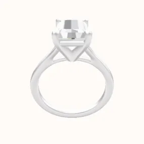 Split Cathedral Engagement Ring With High Set Four Prong Head