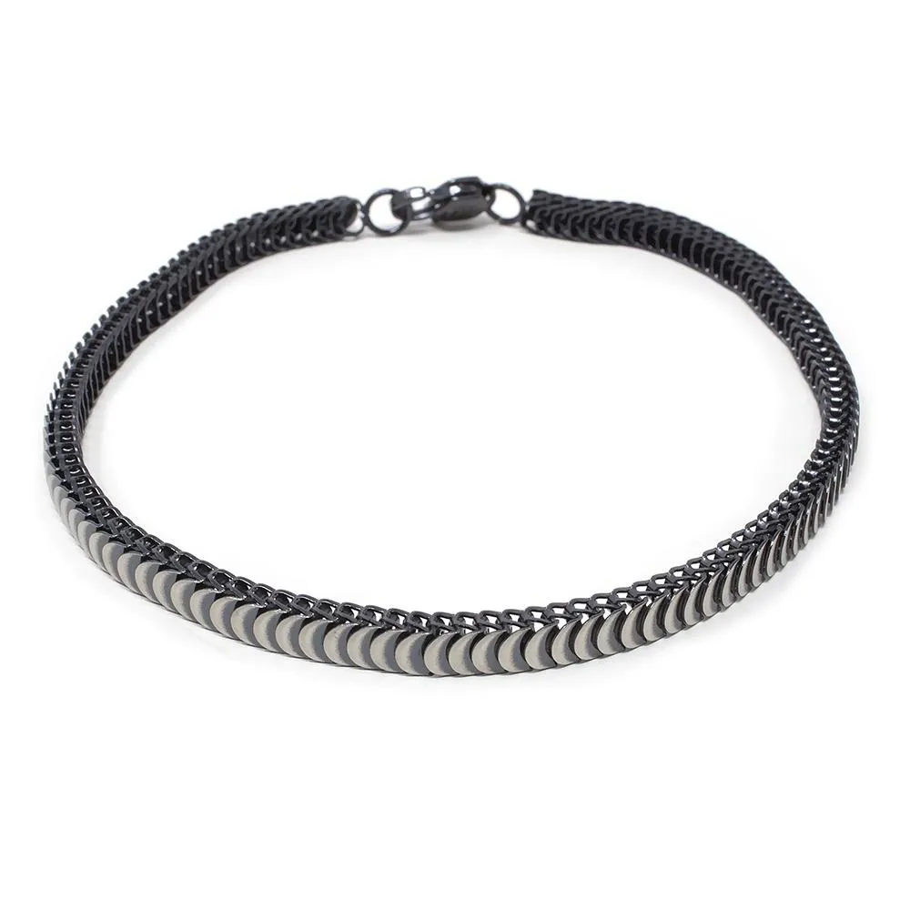 Stainless Steel Blue Snake Chain Men's Bracelet