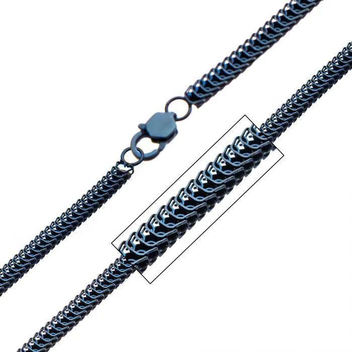 Stainless Steel Blue Snake Chain Men's Bracelet