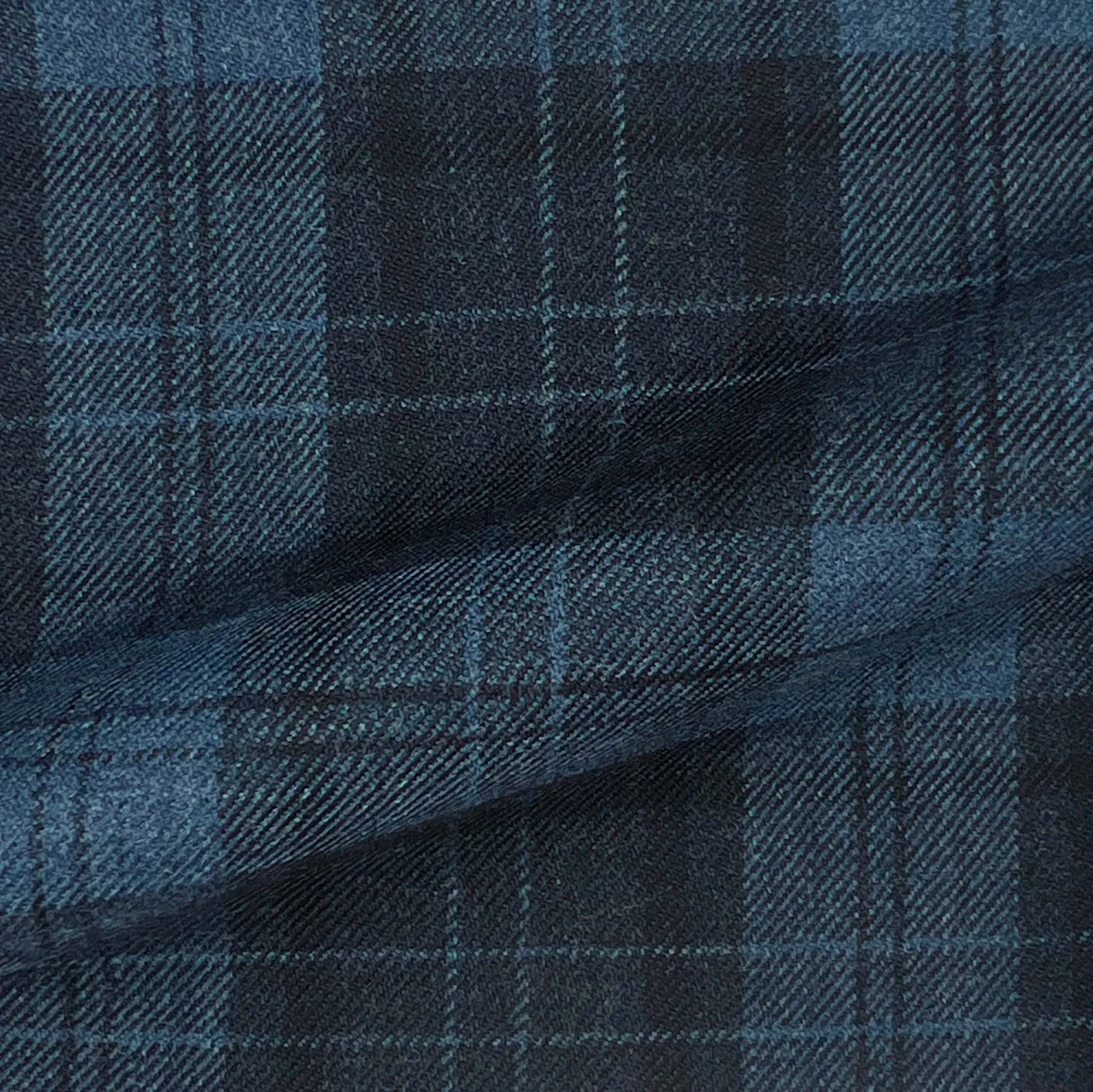 Steel Blue Prince Of Wales Plaid w/ Black Windowpane