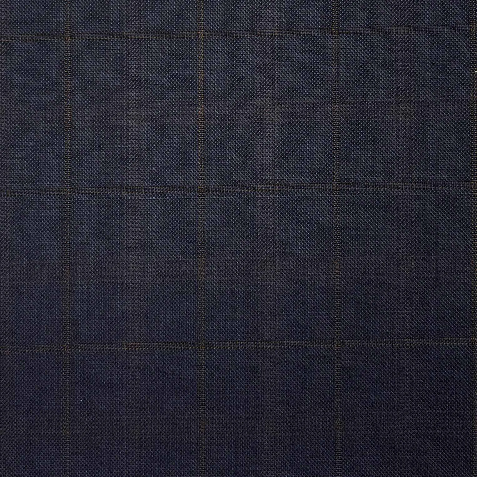 Steel Blue With Papaya Orange Prince Of Wales Glen Plaid