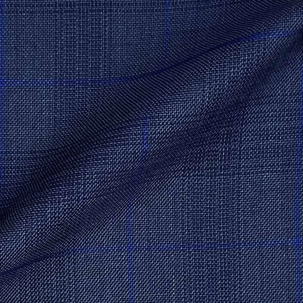 Steel Blue With Royal Blue Windowpane