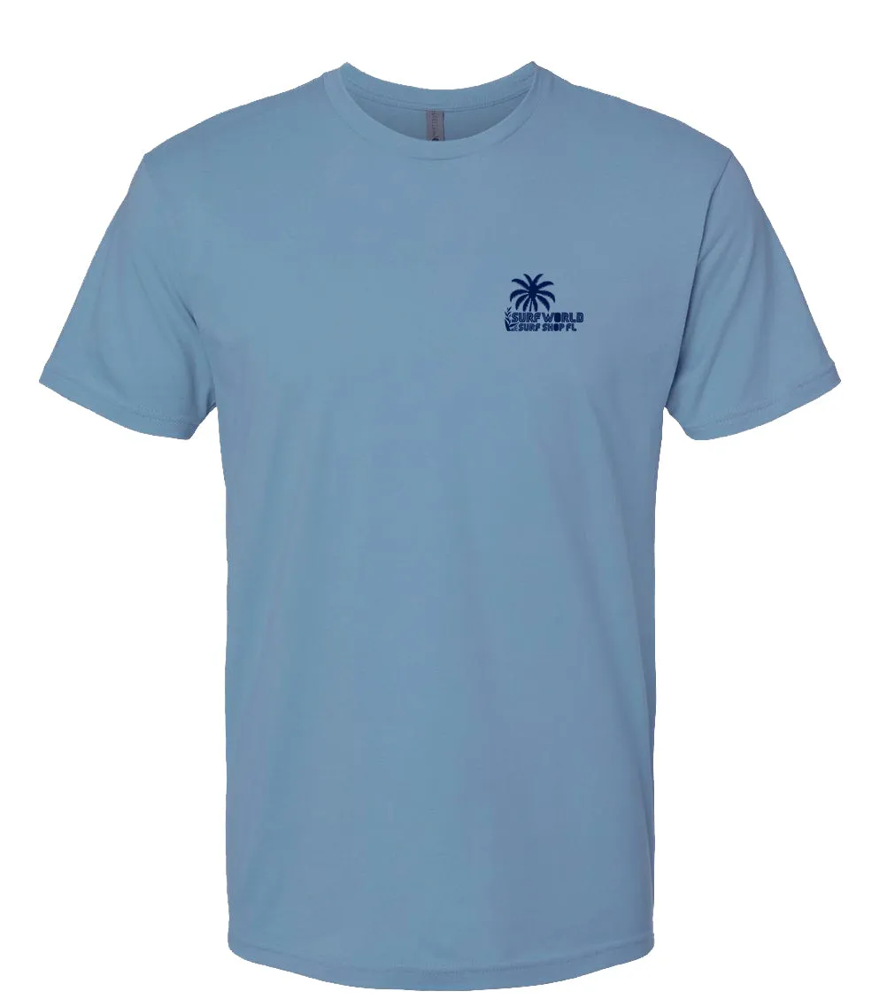 Surf World Keep Chasing The Dream Tee Shirt - Light Steel Blue