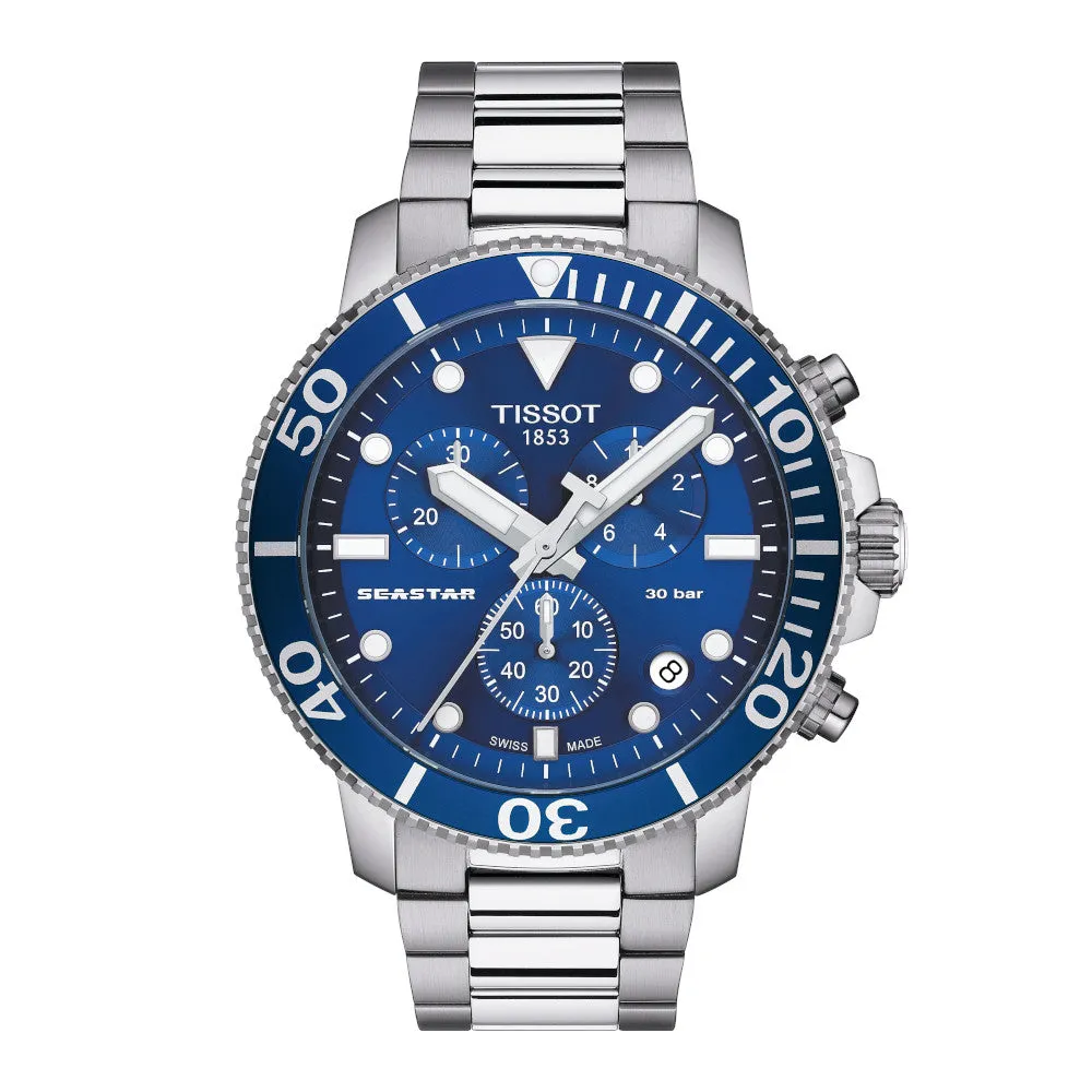 Tissot Seastar 1000 Chronograph Mens Stainless Steel Blue Dial Watch