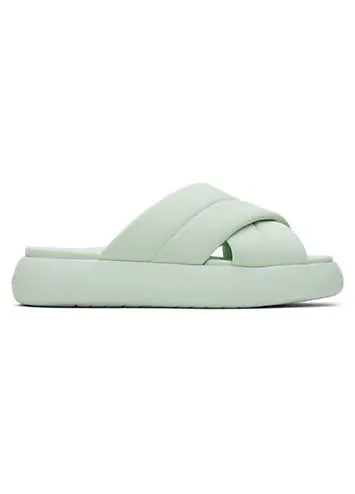 Toms Green Mallow Crossover Slide | Grattan