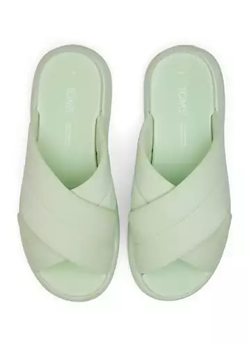 Toms Green Mallow Crossover Slide | Grattan