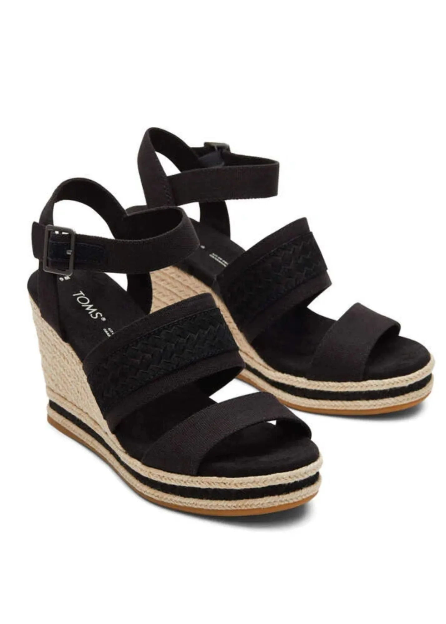 TOMS Madelyn Black Canvas Wedge Sandal - FINAL SALE