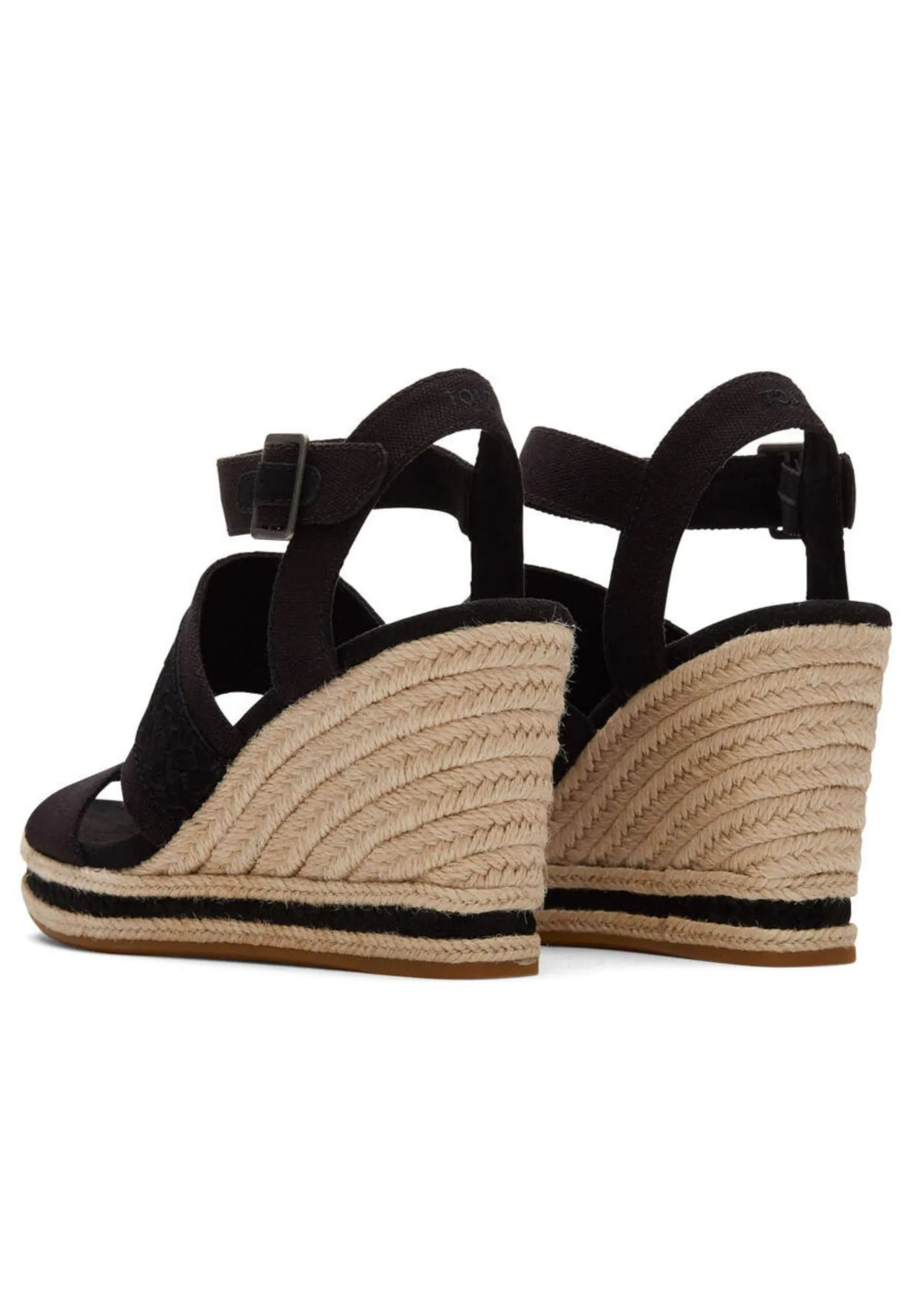 TOMS Madelyn Black Canvas Wedge Sandal - FINAL SALE