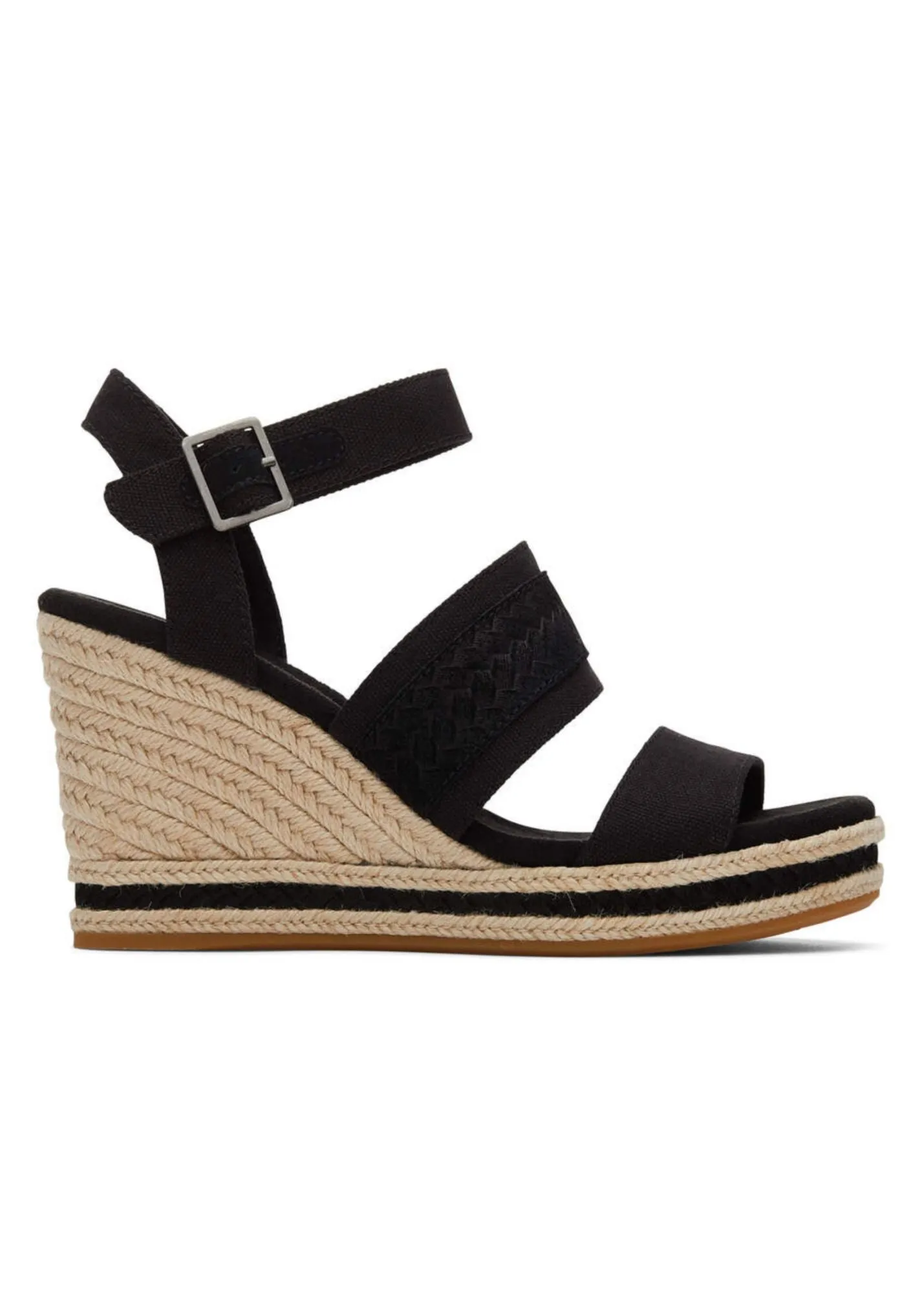 TOMS Madelyn Black Canvas Wedge Sandal - FINAL SALE