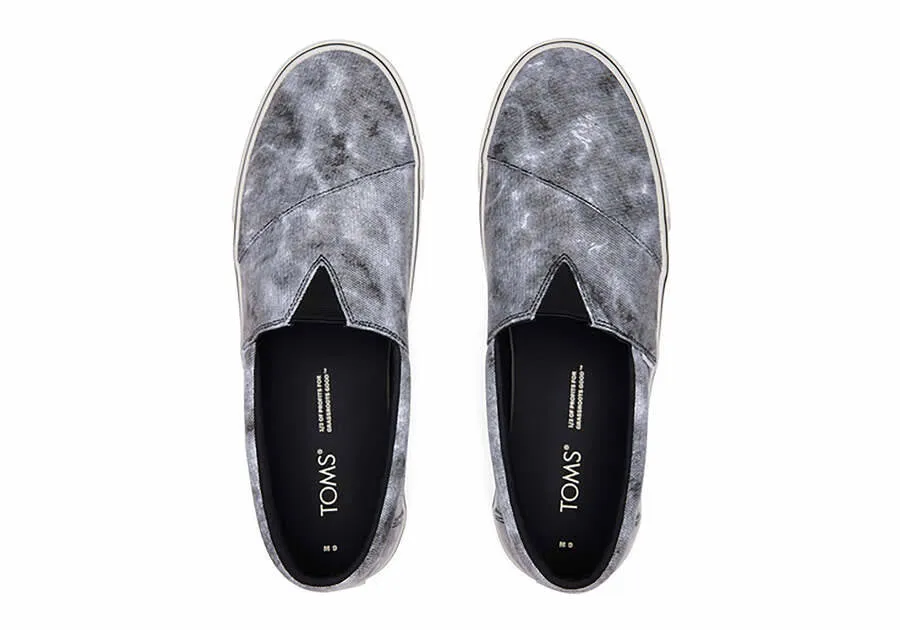 Toms Mens Alpargata Fenix Slip On Black Repreve Distressed Washed Canvas