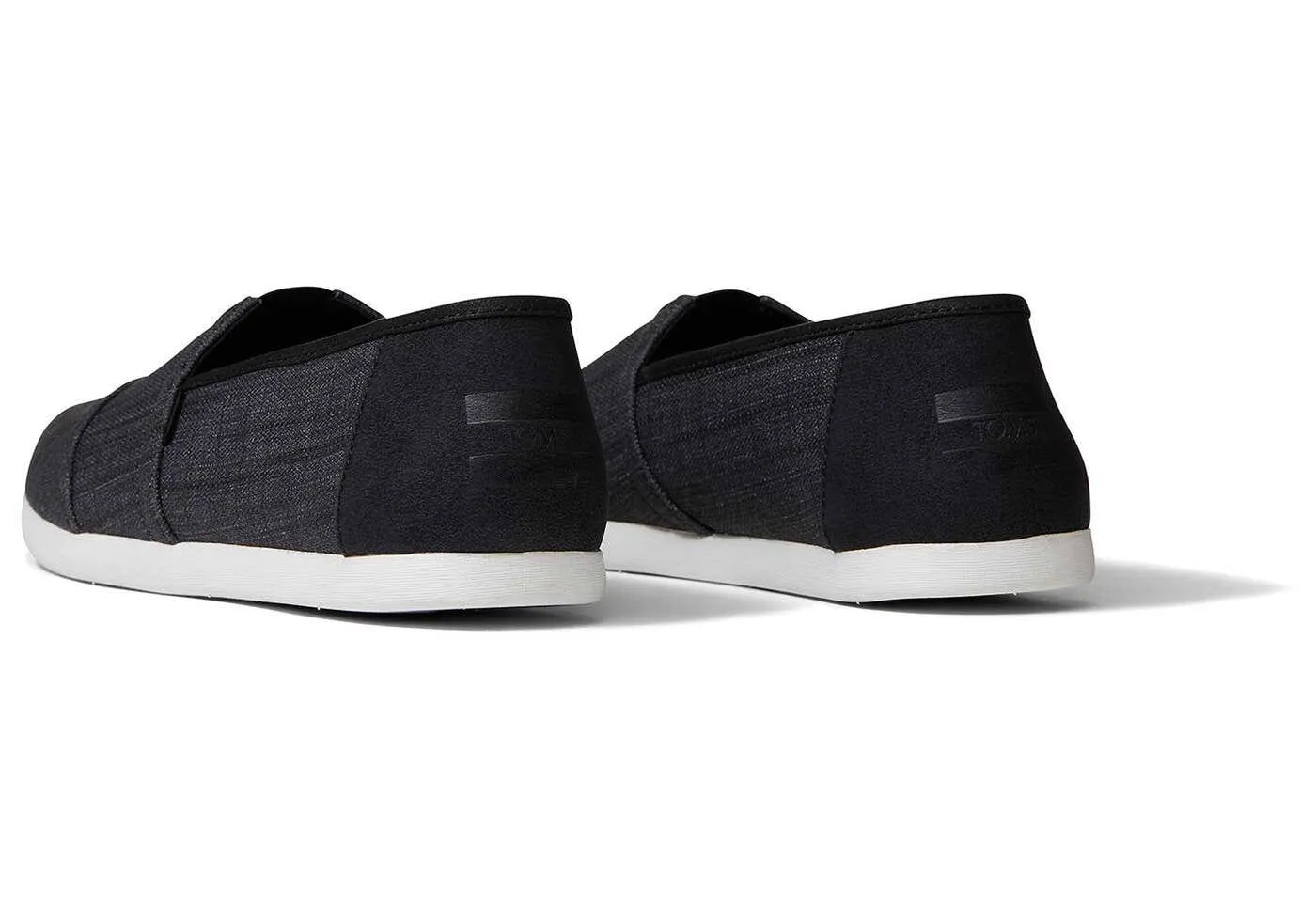 Toms Mens Alpargatas Black Crossweave Synthetic Trim