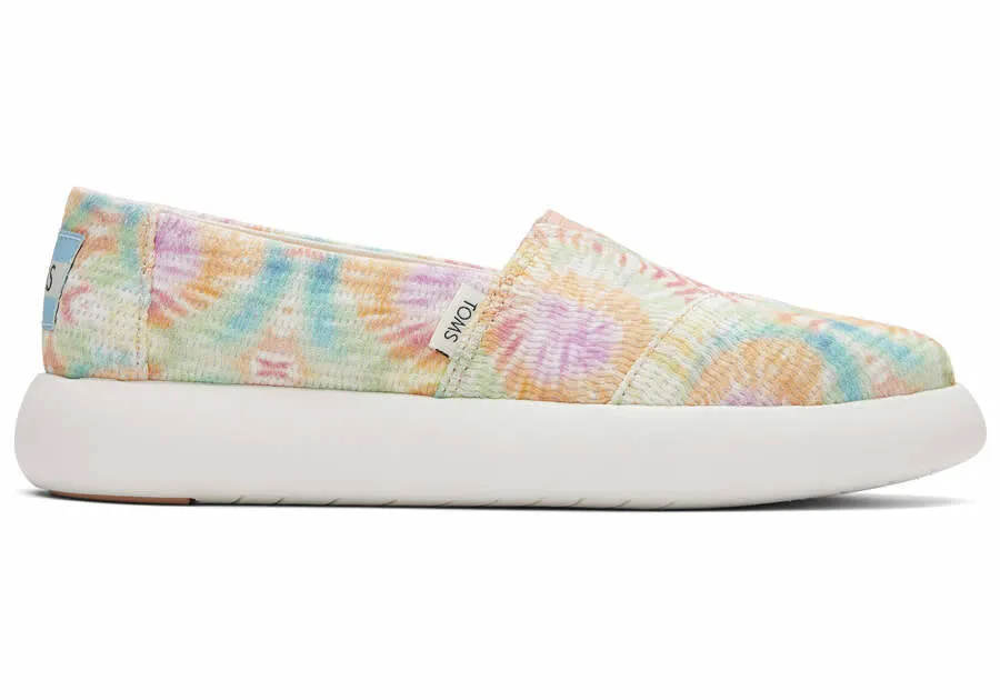 Toms Womens Alpargata Mallow Candy Pink Tie Dye Crochet