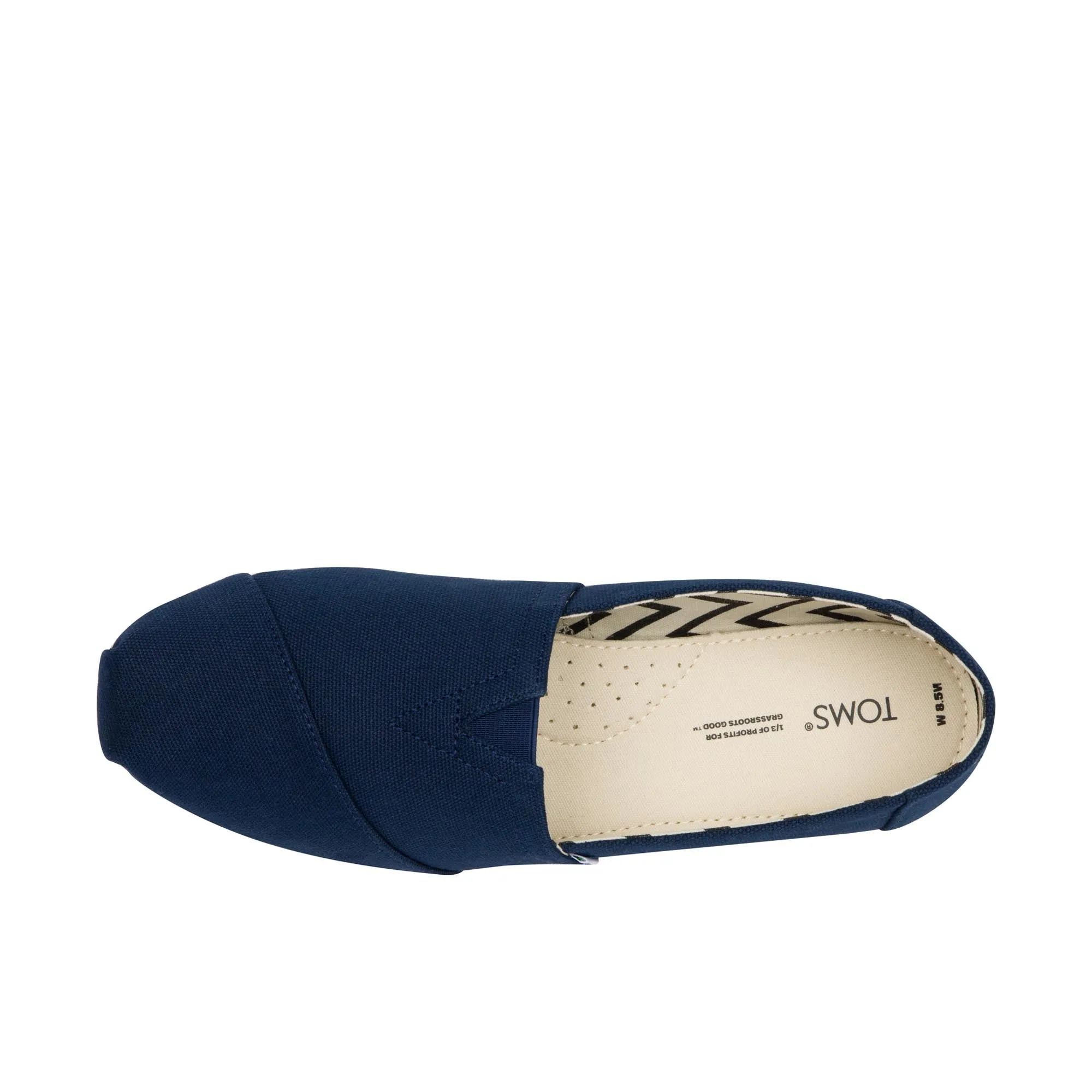 TOMS Womens Alpargata Recycled Cotton Canvas [WIDE] Navy