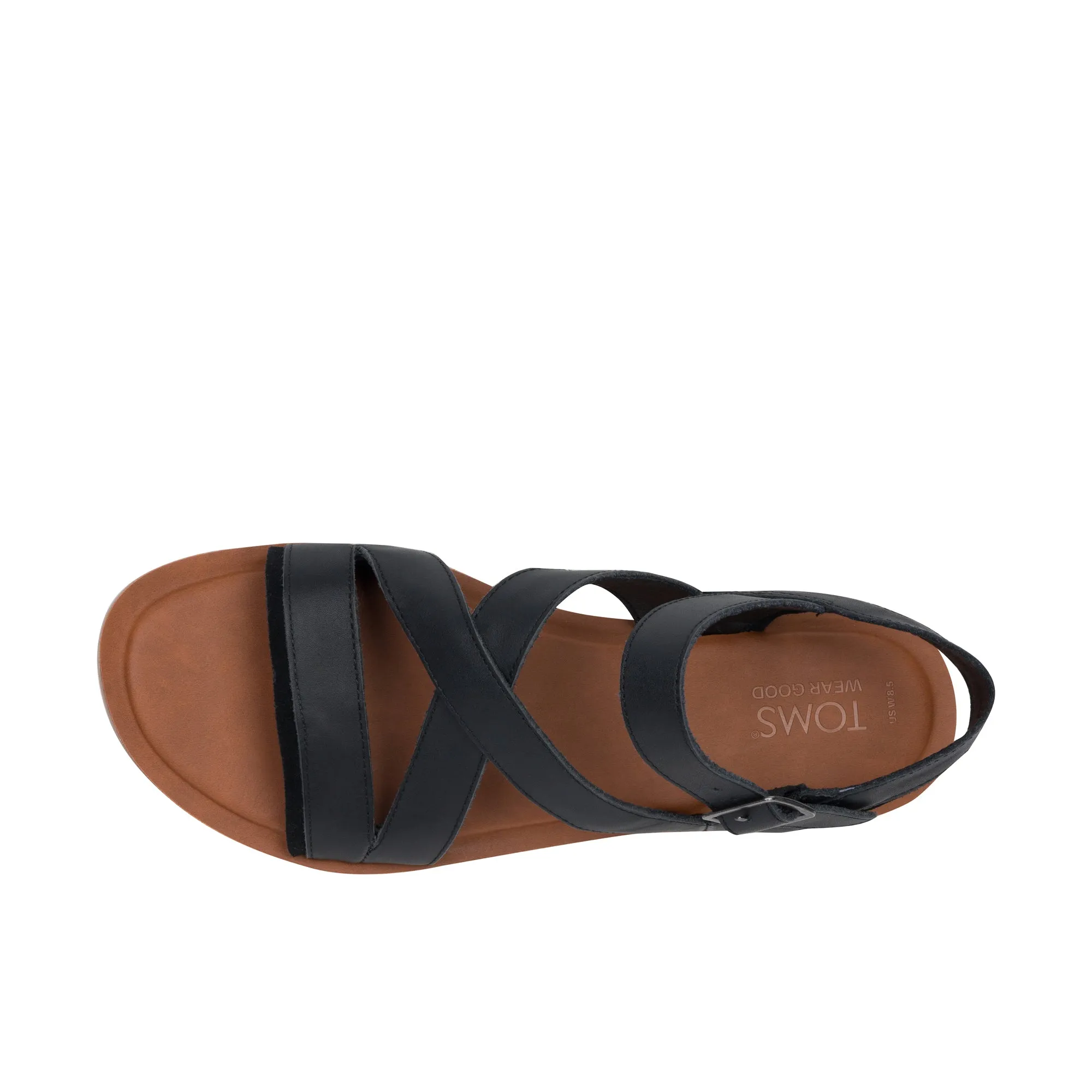 TOMS Womens Sloane Flat Sandal Black