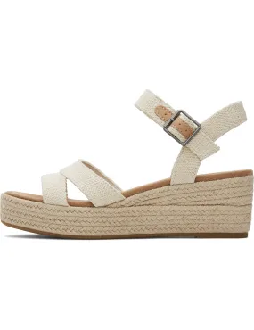 Toms Women's Ankle Strap Wedge Sandals - 8 - Natural, Natural