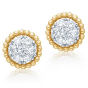 Two Tone Gold Diamond Eternal Earrings