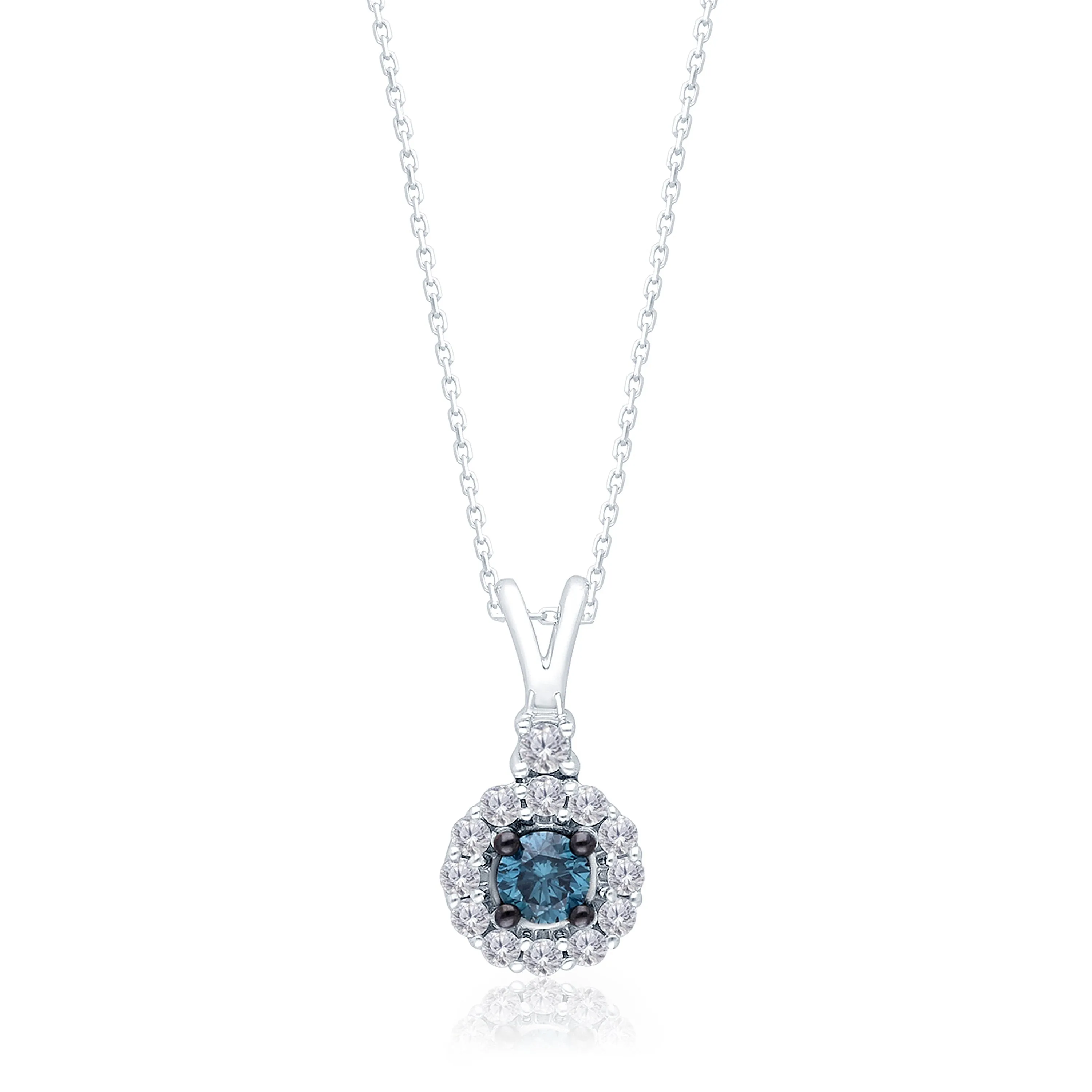 White Gold Blue & White Diamond Eternal Pendant