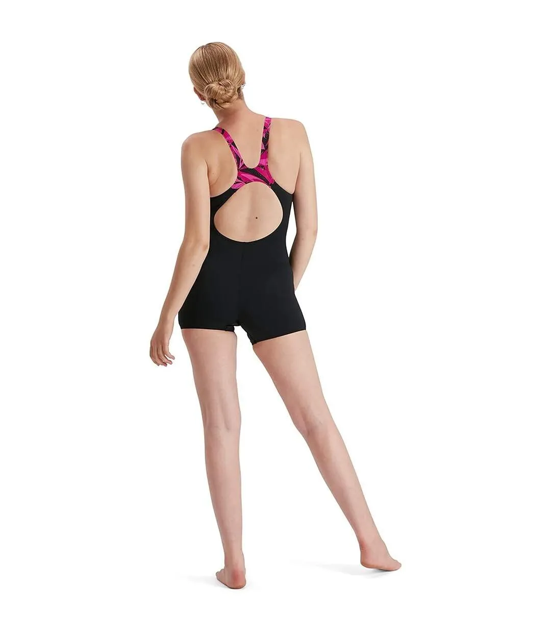 Womens/ladies hyperboom splice legsuit black/pink Speedo