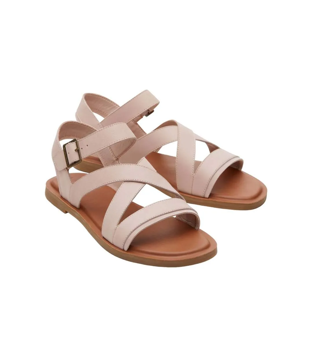 Womens/ladies sloane leather sandals pink Toms