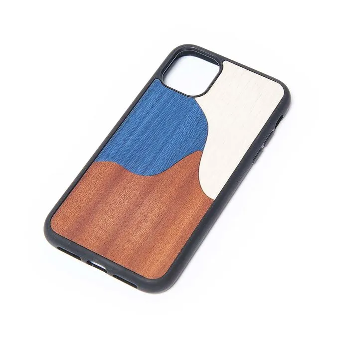 WOODEN COVER IPHONE 11 Inlay blue