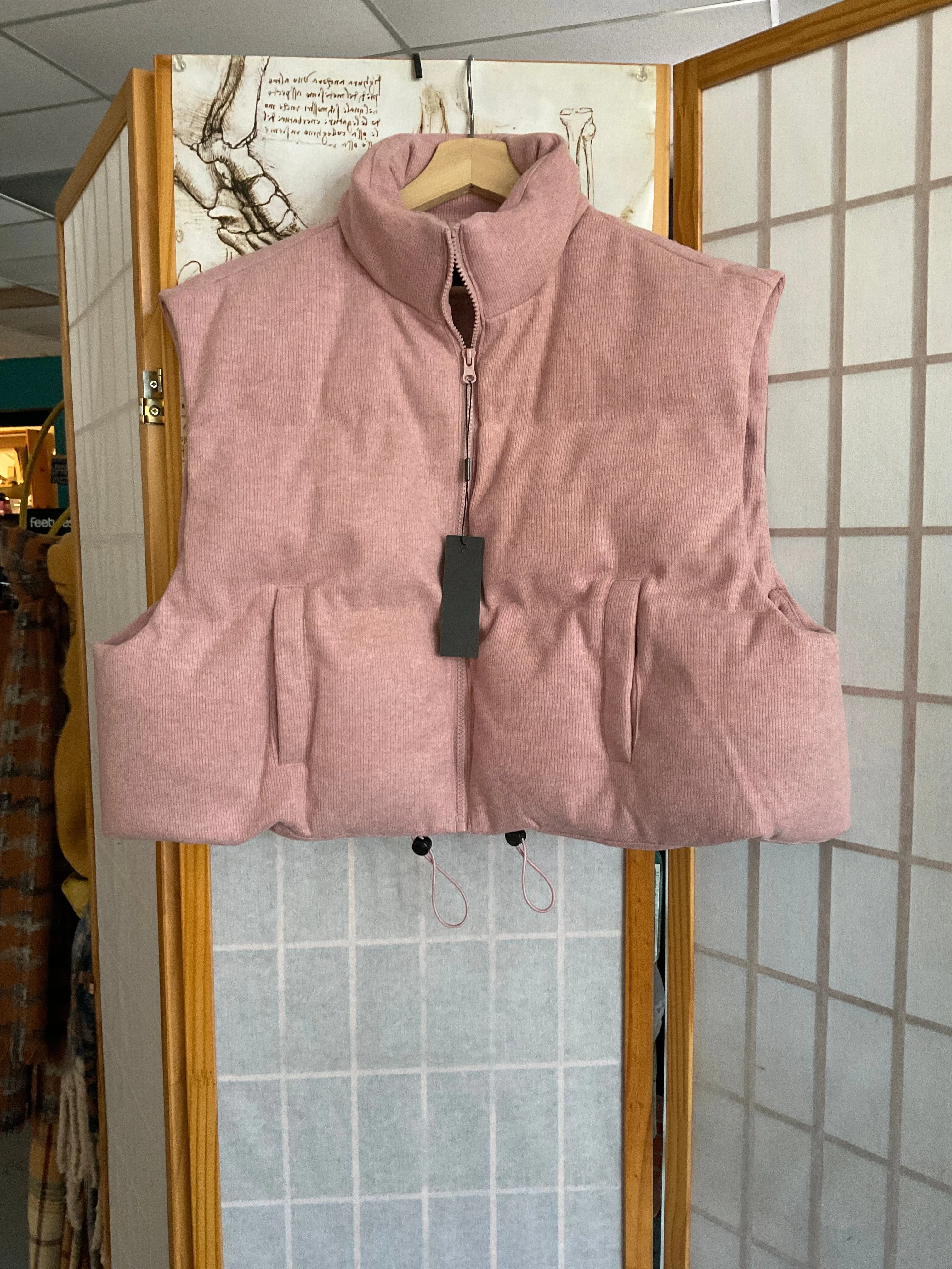  Zip Up Pink Padded Vest  